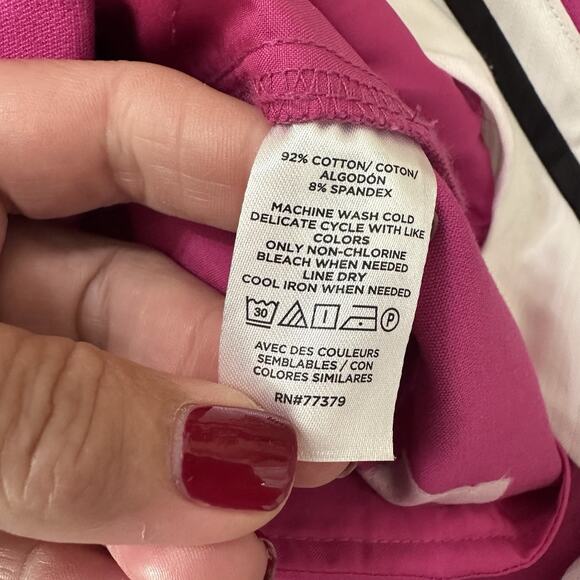 Ann‎ Taylor Eva Ankle Pants 12 Petite Career Pink Stretch Pockets Spring NEW - Picture 8 of 9